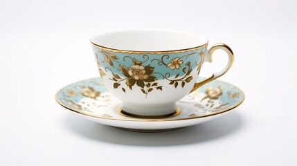 Obraz na płótnie Canvas a teacup with a flower design