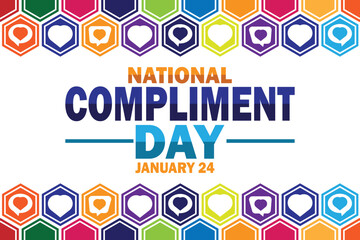 National Compliment Day Vector illustration. January 24. Holiday concept. Template for background, banner, card, poster with text inscription. - obrazy, fototapety, plakaty