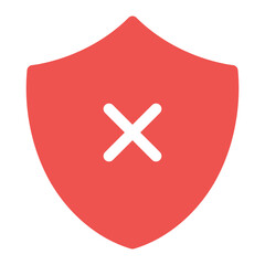 Fototapeta premium Shield Fail Flat Multicolor Icon