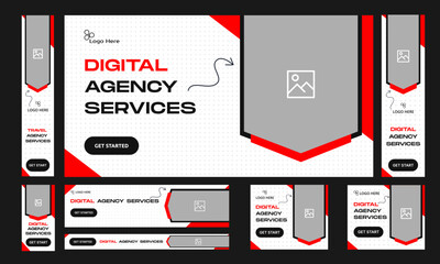 Minimal web set banner design for social media post, multipurpose web banner design, digital agency banner, startup banner vector eps 10 file format