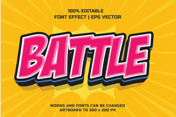 Battle 3d editable vector text style effect