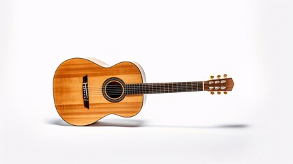 a brown acoustic guitar