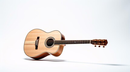 a brown acoustic guitar