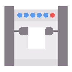 Printing Machine Flat Multicolor Icon