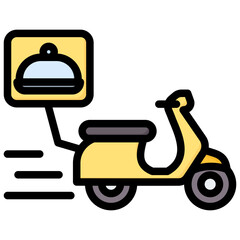 Food Delivery Outline Color Icon