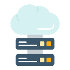 Cloud Storage Flat Multicolor Icon