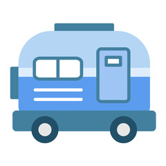 House on Wheels Flat Multicolor Icon