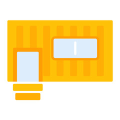 Container House Flat Multicolor Icon - obrazy, fototapety, plakaty