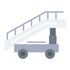 Aircraft Stairs Flat Multicolor Icon