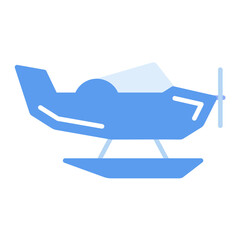 Seaplane Flat Multicolor Icon
