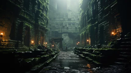 Voilages Lieu de culte Inside An Ancient Mayan Temple Indiana Jones Style Background