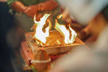 Indian Hindu wedding ceremonial sacred fire
