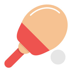 Table Tennis Flat Multicolor Icon