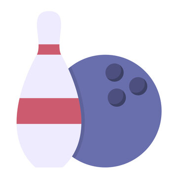 recommend clip art: Bowling Flat Multicolor Icon