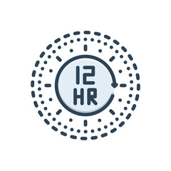 Color illustration icon for 12 hours