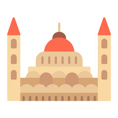Hungarian Parliament Flat Multicolor Icon