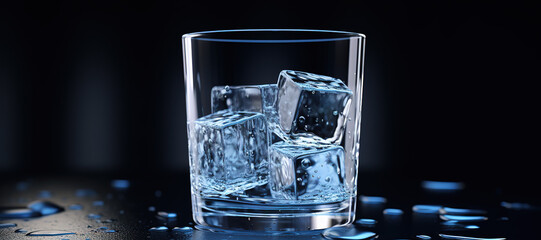 glass filled with ice cubes, cold, frozen 5