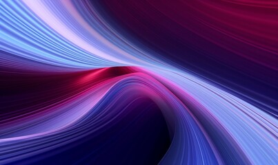 Wavy Swoosh Tunnel with Blue, Pink and Purple Swirls. 3D Render, Generative AI