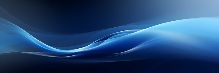 Navy blue motion blur abstract background, wave smoke, digital web header, template backdrop, generative ai