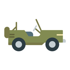 Army Car Flat Multicolor Icon