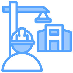 Building Infrastructure Blue Icon