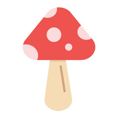 Spring Mushroom Flat Multicolor Icon