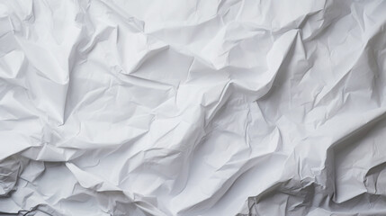 White crumpled paper texture. Blank background with creases. Generative AI