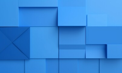 Collection of Blue 3D Blocks form a wall. Business wallpaper with copy-space, Generative AI
