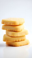 Portrait of Shortbread Cookies against white background with space for text, AI generated, background image