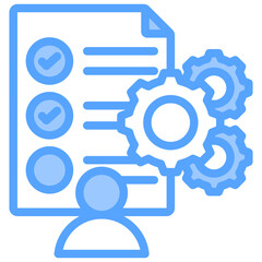 Strategic Technique Blue Icon