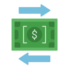 Cash Flow Flat Multicolor Icon