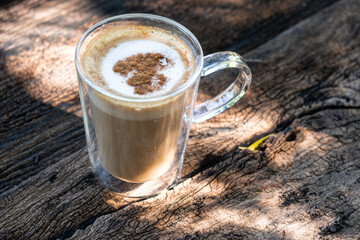 Coffee cup and nature view in the morning