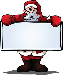 illustration of a Santa pose on isolated white background