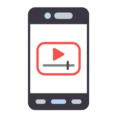 Mobile Video Flat Multicolor Icon