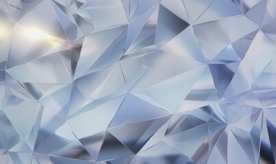 Polygon 3D Wall Wallpaper with Glass Contemporary Surface. Refractive 3D Render, Generative AI
