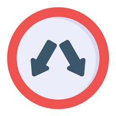 Keep In Lane Flat Multicolor Icon
