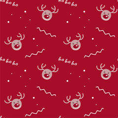 Christmas seamless pattern with deer