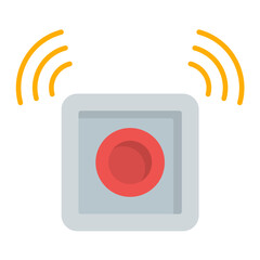 Emergency Button Flat Multicolor Icon