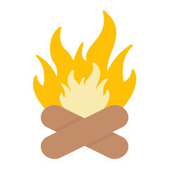 Bonfire Flat Multicolor Icon