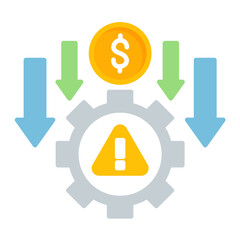 Reduce Business Risk Flat Multicolor Icon