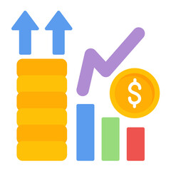Stock Investment Flat Multicolor Icon