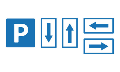 駐車場と一方通行