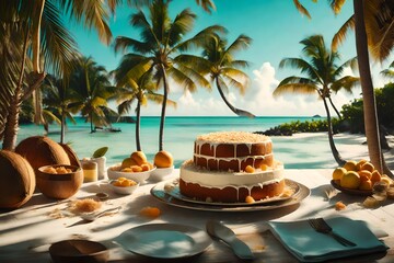 Coconut Cake, a tropical paradise crowned with toasted coconut flakes. 