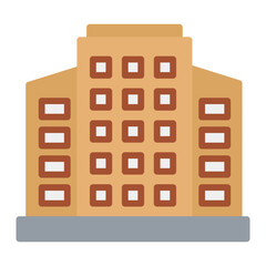 Hotel Flat Multicolor Icon