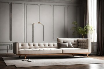 Showcase the elegance of a Divan Sofa in a minimalist, high-end interior. 