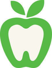 Apple Dental Health Tooth Logo Design Vector illustration template