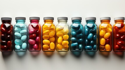 pills in glass bottle