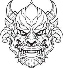 Satanic Fury Unleashed: Angry Oni Logo Desig