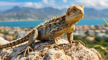 Lizard on rocks in Sicily