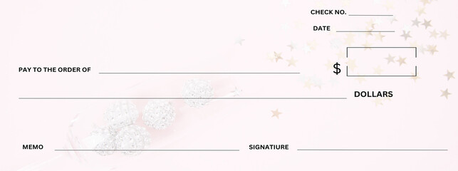 Blank Check With Pink Background